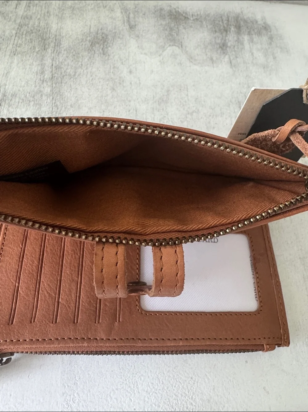 Made in India Genuine Leather Woven Bi-Fold Wallet Vintage Look Camel Tan